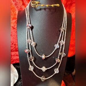 ✨Vintage Stunning 💎Crystal 3 Layered Necklace